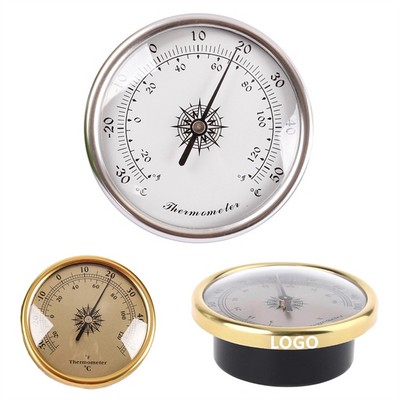 Battery-Free Aluminum Alloy Round Analog Humidity and Temperature Gauge