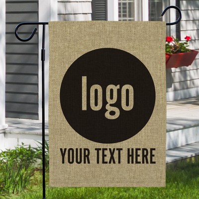 Personalized Corporate Logo Burlap Garden Flag