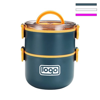 Circular Large Capacity Double Layered Lunch Box