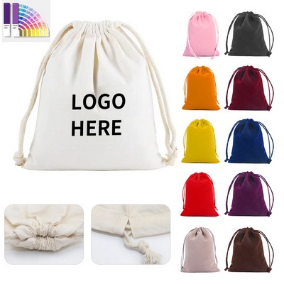 Sustainable Drawstring Cotton Muslin Tote