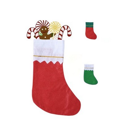 Festive Non-Woven Holiday Stocking Pouch