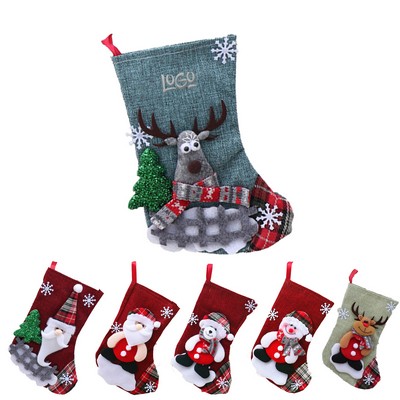 Santa Claus Elk Socks Gift Bag