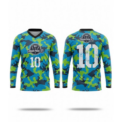 Sublimation Long Sleeve Soccer Jersey - 150G Interlock -
