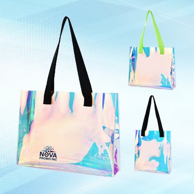 Holographic Shopping Tote for Stylish Eye-Catching Storage with Durable Lightweight Design