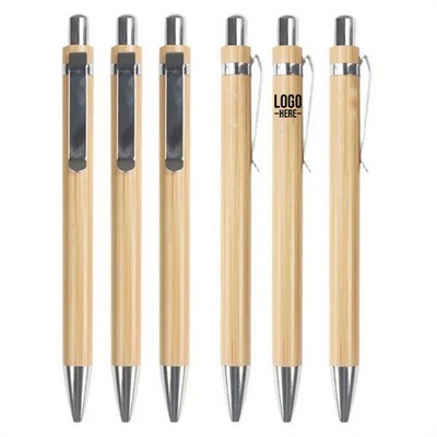 Bamboo Retractable Ballpoint Pen
