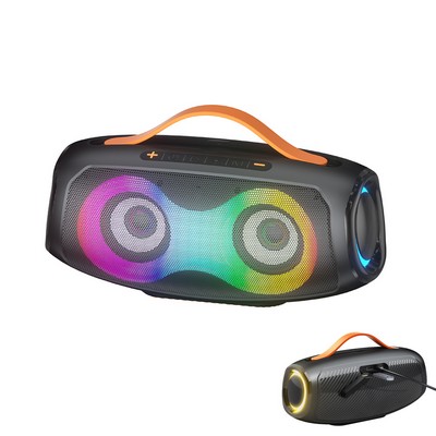 Portable 60W Stereo Sound Extra Bass Waterproof Outdoor Bluetooth Speaker with RGB Light