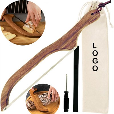 Wooden Sourdough Bread Knife Cutter Slicer Baguettes Bagels
