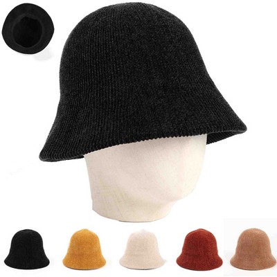 Winter Faux Fur Warmer Fisherman Sheep Felt Bucket Hat