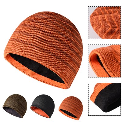 Warm Winter Beanie Knit Cuffed Plain Hat Skull Cap For Men Women