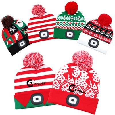 LED Christmas Light-up Sweater Hats