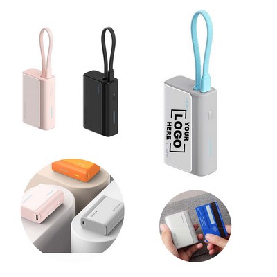 Power Bank with Integrated Charging Cable