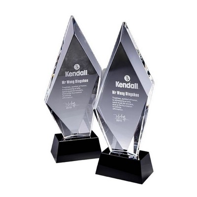 Distinctive Diamond Crystal Award w/ Black Base