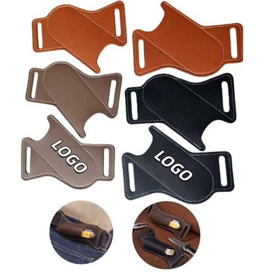 PU Leather Belt Carry Sheath for EDC Folding Knives