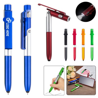 2-In-1 Ballpoint Pen W/ Led And Phone Stand