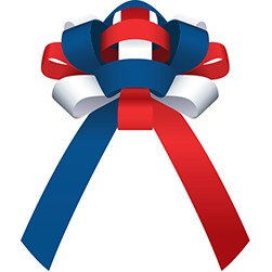 Patriotic 30" Shiny Vinyl Car Bow