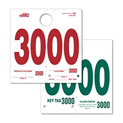 3000-3999 Heavy Stock Side Padded Dispatch Number Tag
