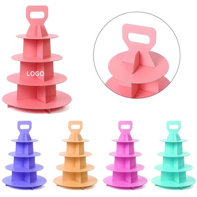 4-Tier Cardboard Cupcake Stand With Cover