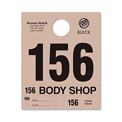 Custom Tan Heavy Brite™ Premium Service Dispatch Number Tag