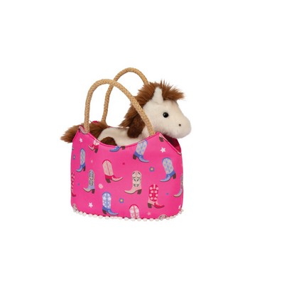 Cowgirl Boots Sassy Pet Sak w/Horse Stuffed Animal