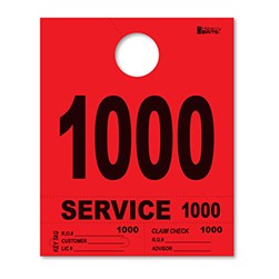 1000-1999 Heavy Brite™ Red Premium Service Dispatch Number Tag