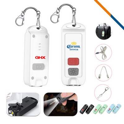 Preni Rechargeable LED Flashlight Keychain Alarm