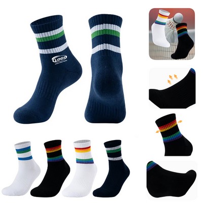 Mid-Cylinder Combed Cotton Sports Sock