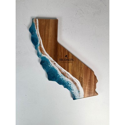 California Shaped Acacia Cheese Board - Ocean Vibes