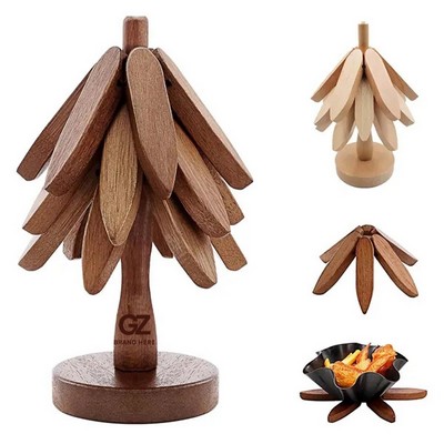 Wooden Coasters Trivets Set