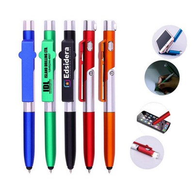 Multifunctional pen with LED light and phone holder
