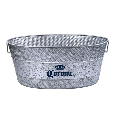 BREKX Aspen Hammered Beverage Tub with Natural Galvanized Finish