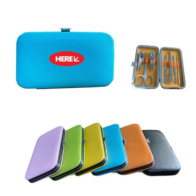 7 Piece Manicure Nail Clippers Travel Kit in Zipper Case