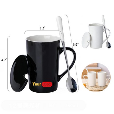 14oz Lead-Free Ceramic Cup with Included Spoon