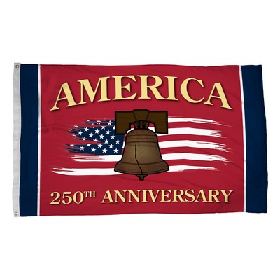 Liberty 250 Bell Flag (3'x5')