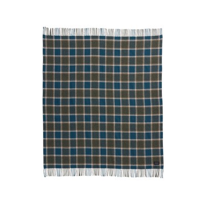 Eco Wise Washable Throw, Olive/Blue Check
