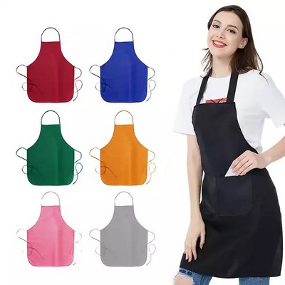 Lightweight Poly-Cotton Twill Bib Apron with Dual Front Storage Pockets