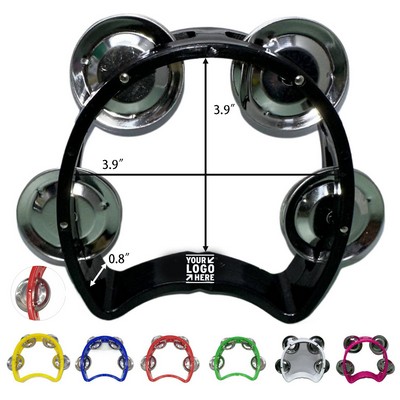 Kids' Plastic Tambourine Toy with 4 Bells
