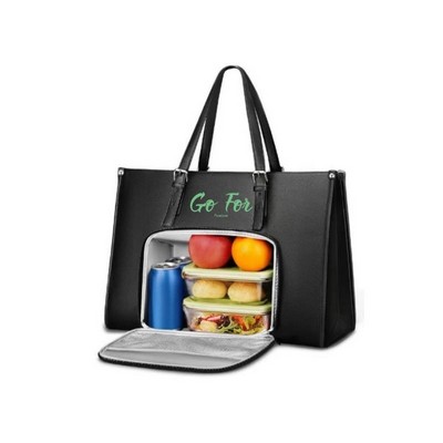 Laptop Tote Bag with Insulated Lunch Compartment