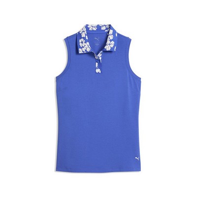 Puma Ladies Modalon Floral Rib Sleeveless Polo