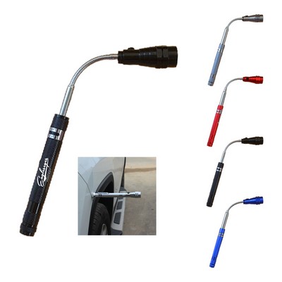 Pickup Tool with Telescoping Flex Flashlight