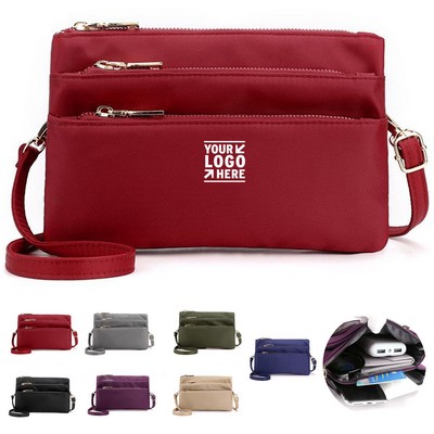 Water-Resistant Nylon Crossbody Messenger Bag