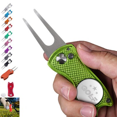 Folding Spring Golf Ball Retriever with Stainless Steel and Aluminum Handle
