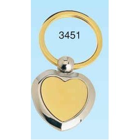 Gold & Chrome Plated Heart Key Chain