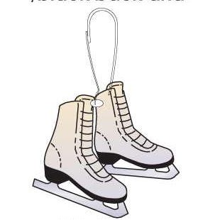 Ice Skates Zipper Pull