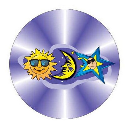Sun And Moon Round Badge w/ Bar Pin (2 1/2" Diameter)
