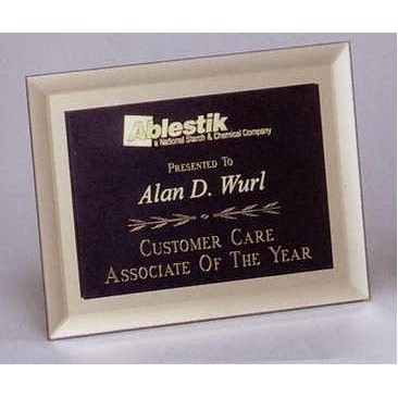 Horizontal Gold Beveled Mirror Plaque (12"x15")