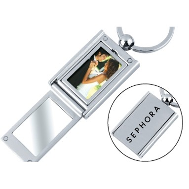 Rectangle Photo Frame with Mirror Keychain