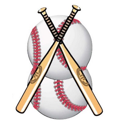 Baseballs & Bats Gift Shop Magnet w/ Full Magnetic Back (4 Square Inch)
