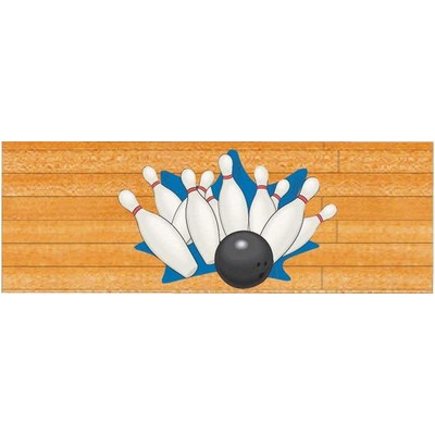 Bowling Strike Panoramic Badge w/ Bar Pin (1.625"x4.625")