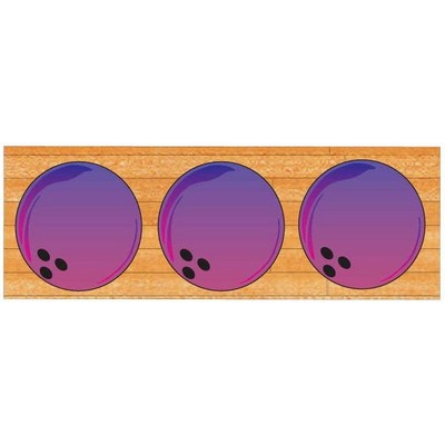 Purple Bowling Ball Panoramic Badge w/ Bar Pin (1 5/8"x4 5/8")