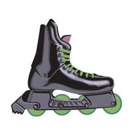 Roller Blade Promotional Magnet w/ Strip Magnet (4 Square Inch)